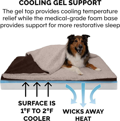 Cooling Gel Memory Foam Dog Bed for Large/Medium Dogs - Universal Found