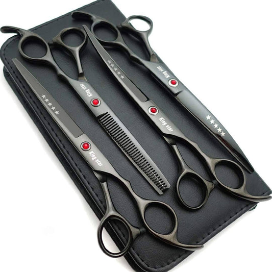 The Groomer's Choice: 7-Inch Titanium Dog Grooming Scissors Set - Universal Found