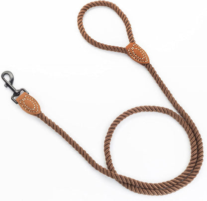 Braided Cotton Rope Dog Leash - 4ft/48in, Heavy Duty Clasp, Wedding Leash (Dark Brown) - Universal Found