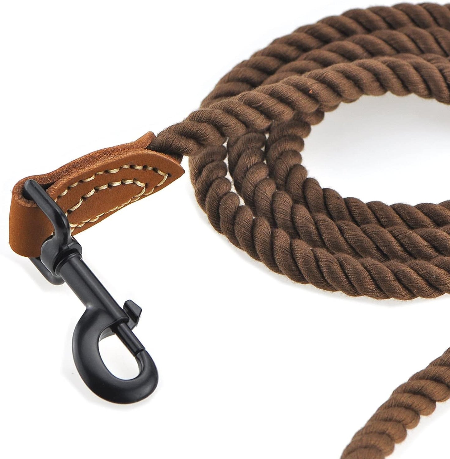 Braided Cotton Rope Dog Leash - 4ft/48in, Heavy Duty Clasp, Wedding Leash (Dark Brown) - Universal Found