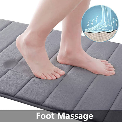 The Spa Step Bath Mat: 70" Memory Foam Luxury in Dark Grey - Universal Found