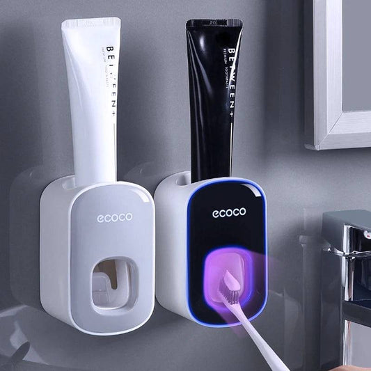 No Mess, More Smiles: Automatic Toothpaste Dispenser & Toothbrush Holder Set - Universal Found