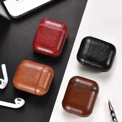 The Marble Luxe: Protective Faux Leather Case for AirPods 1 & 2 - Universal Found