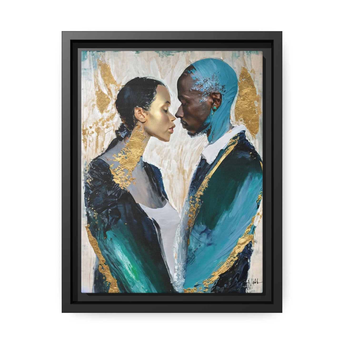 "Couple About to Kiss" Canvas Print:  A Romantic Masterpiece by Dr. Elle Ramirez - Universal Found