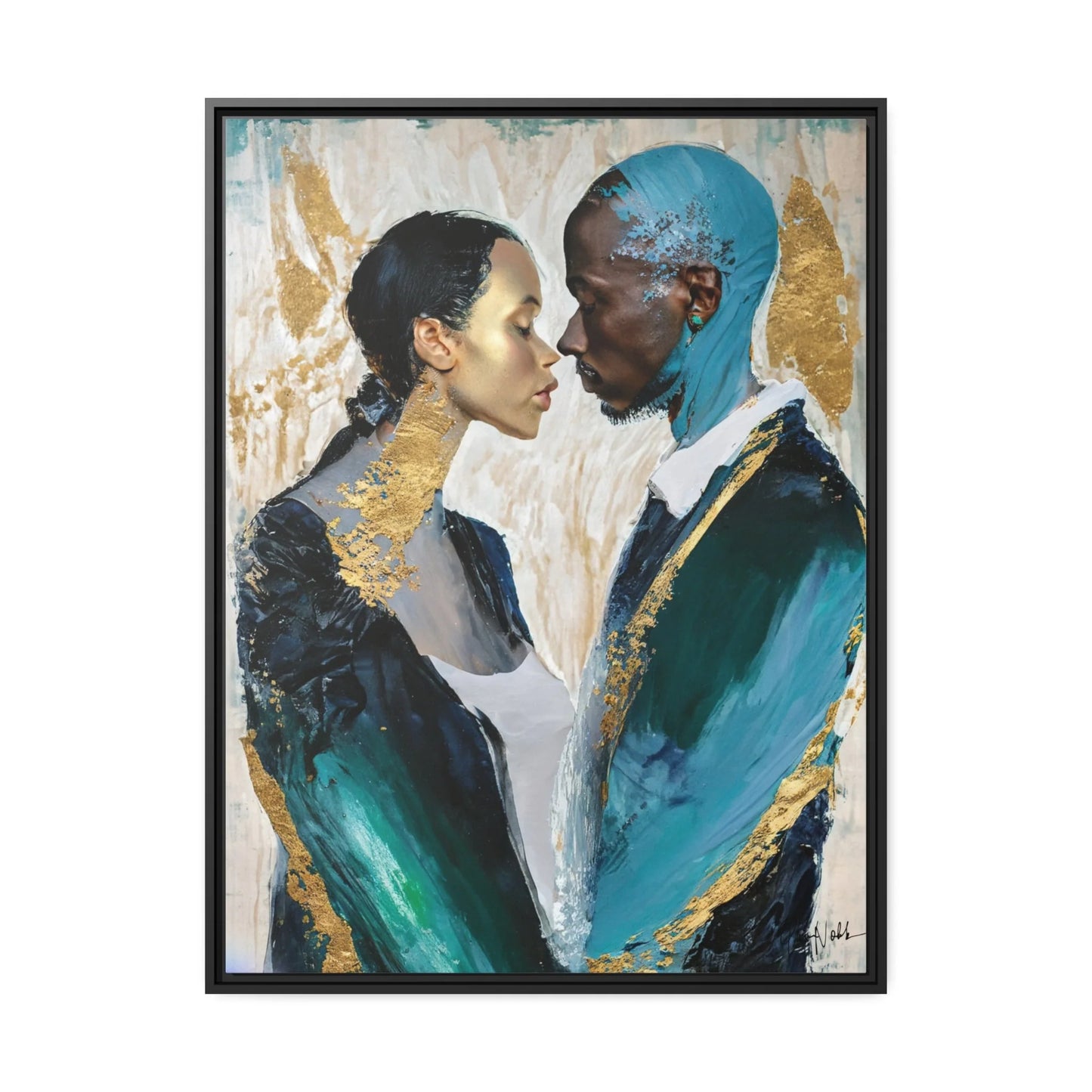 "Couple About to Kiss" Canvas Print:  A Romantic Masterpiece by Dr. Elle Ramirez - Universal Found