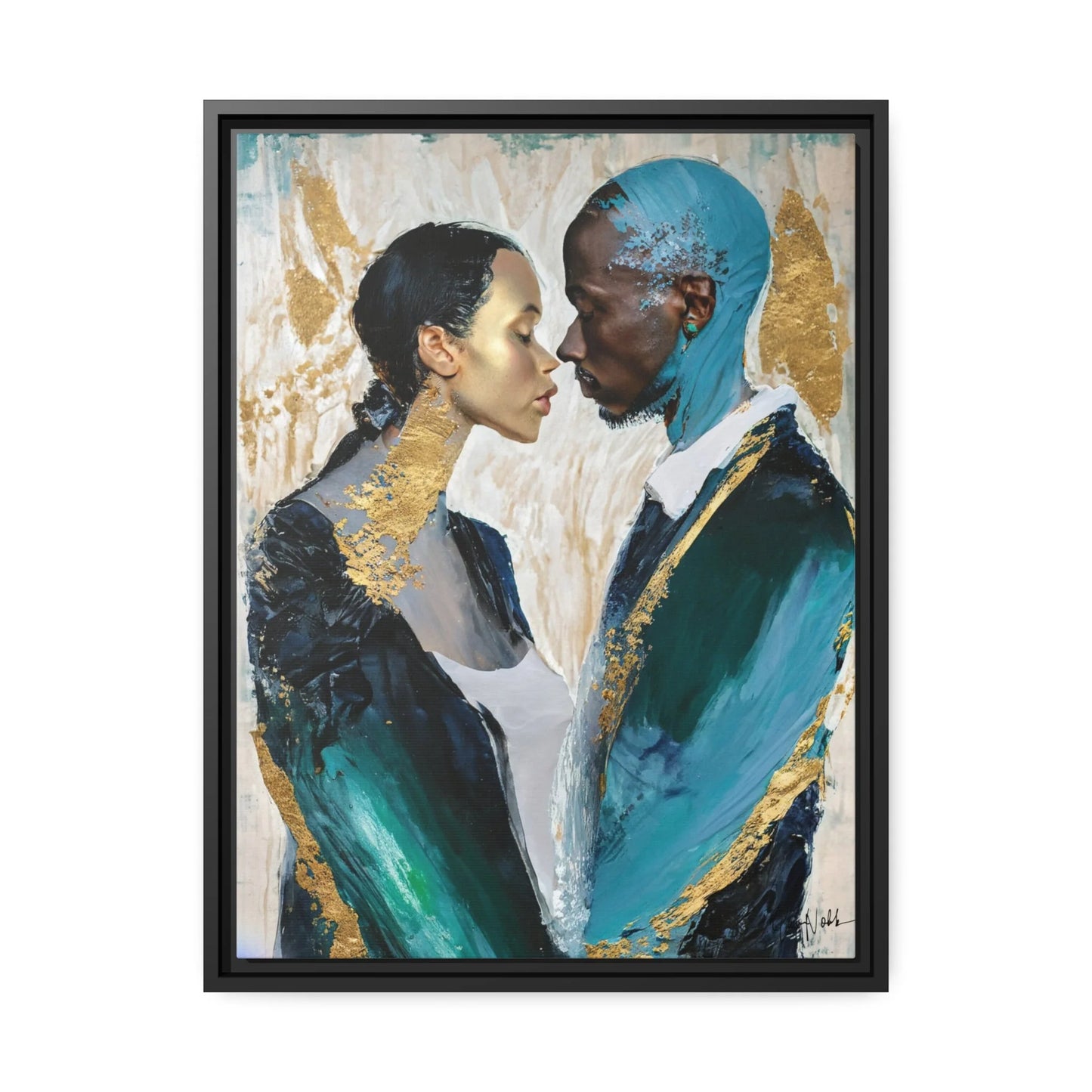 "Couple About to Kiss" Canvas Print:  A Romantic Masterpiece by Dr. Elle Ramirez - Universal Found