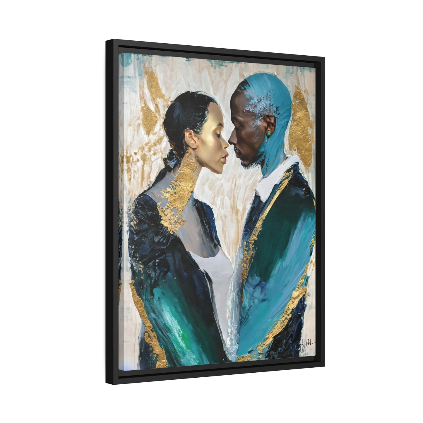 "Couple About to Kiss" Canvas Print:  A Romantic Masterpiece by Dr. Elle Ramirez - Universal Found